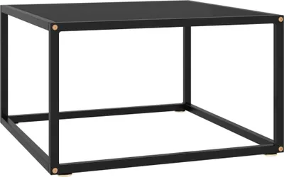 Zdjęcie produktu dla Maison Exclusive – stolik kawowy czarny z czarnym szkłem 60 x 60 x 35 cm