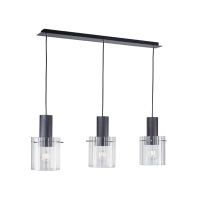 Produktbild von Lucande Hängeleuchte Eirian, 90 cm, 3-flammig, schwarz, Glas