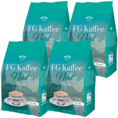 Produktbild von FG Kaffee NORD Kaffeebohnen 4x500g