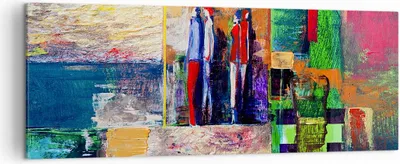 Produktbild von Bild auf Leinwand - Leinwandbild - Abstraktion modern - 140x50cm - Wand Bild - Wanddeko - Leinwanddruck - Bilder - Kunstdruck - Wanddekoration - Leinwand bilder - Wandkunst - AB140x50-3670