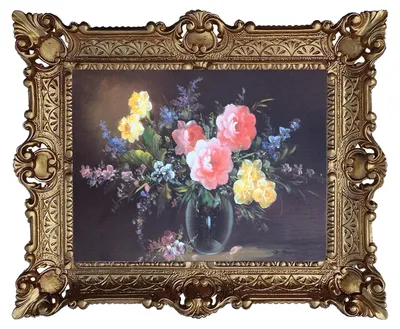 Produktbild von Elzusha - Kunstdruck "Rosenwand" im antiken Stil, 56 x 46 cm