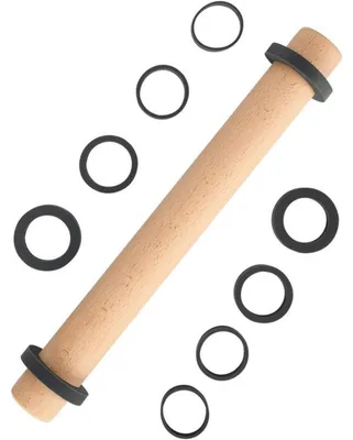 Immagine prodotto di Mattarello in legno di faggio con 5 anelli di spessore, lunghezza 35 cm