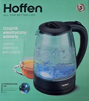 Obrázek produktu pro Rychlovarná konvice Hoffen 2200W 1.7L černá nerezová
