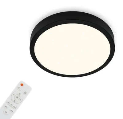 Produktbild von LED Deckenleuchte Sternenhimmel dimmbar Fernbedienung schwarz Ø28cm Briloner