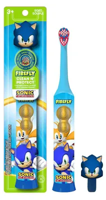 Productafbeelding van Elektrische tandenborstel voor kinderen, Firefly, Clean N' Protect, Sonic the Hedgehog, geschikt voor kinderen vanaf 3 jaar, met 2 minuten timer