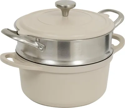 Produktbild von Eazy Living Kochtopf mit Dampfeinsatz Ø 24 cm Taupe