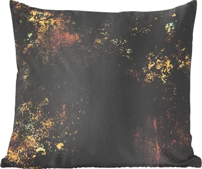 Produktbild von MuchoWow® Zierkissen Sofakissen Wohnzimmer Dekokissen 45x45 cm Gold - Schwarz - Vintage - Schlafpolster - Polster für das Sofa