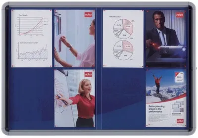 Produktbild von Nobo Schaukasten für den Innenbereich, Textilrückwand 8xA4, Blau, 8xA4, 972 mm, 689 mm, 825 mm, 1085 mm