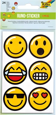 Produktbild von folia Rundsticker "Emojis" 4 Blatt à 6 Sticker
