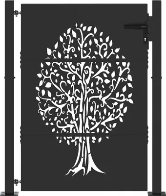 Immagine prodotto di vidaXL Cancello da giardino Nero 110 x 130 cm Acciaio verniciato a polvere