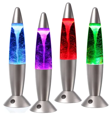 ROCKET LAMP - Lavampe - TORNADO RGB - Touchsensor - H: 36cm - silber - Wirbelnde Schneeflocken