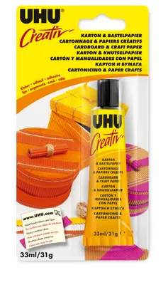 Produktbild von UHU Bastelkleber KARTON & BASTELPAPIER Tube 33ml Creativ'