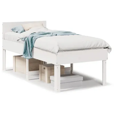 Produktbild von Massivholzbett ohne Matratze Weiß 75x190 cm Kiefernholz