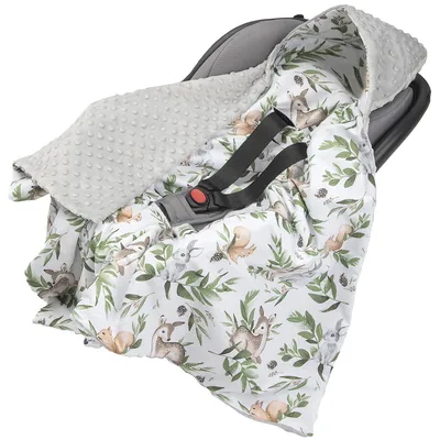 Produktbild von Kuscheldecke für babys, Einschlagdecke, Baumwolle, 85x85, Hirsch in Blättern