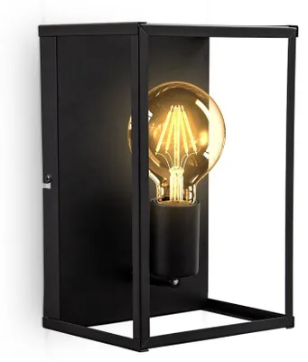 Image de B.K.Licht plafonnier cage métal noir, lampe murale pour ampoule E27 de max 60W, ampoule non incluse, éclairage plafond & mural vintage entrée, couloir, chambres IP20