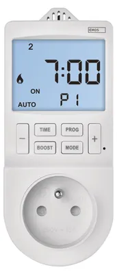 2-in-1 Steckdosenthermostat und Timer, digital, für Heizung/Kühlung