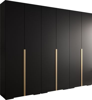 MEBLE KRYSPOL Inova 1 Schrank - 236,7x300x47cm - Schwarz Schwarz Gold