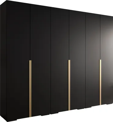 Produktbild von MEBLE KRYSPOL Inova 1 Schrank - 236,7x300x47cm - Schwarz Schwarz Gold