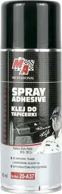 A spray can of adhesive for upholstery.