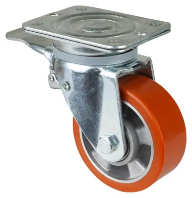 Produktbild von BS Rollen Lenkrolle Durchmesser 125mm Tragkraft 450kg mit Feststeller Guß-Polyurethanbandage - N120.B90.129