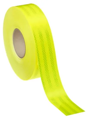 Zdjęcie produktu dla Odblaskowa, samoprzylepna taśma foliowa o wysokiej wydajności fotometrycznej, 45,7 m x 5,5 cm, żółta
