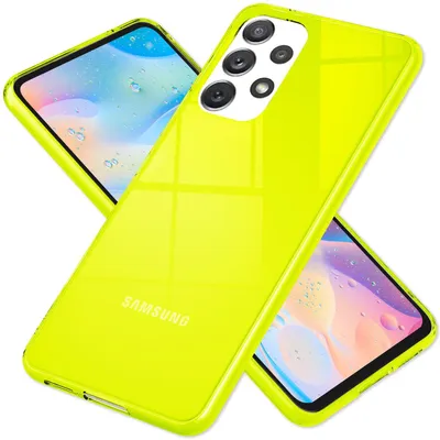 Obrázek produktu pro Průhledné neonové silikonové pouzdro pro Samsung Galaxy A53, ochranný kryt mobilního telefonu TPU pouzdro žluté barvy