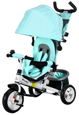 Produktbild von Dreirad 6-in-1 Dreirad mit Schubstange, Kinderdreirad mit abnehmbarem Sonnendach