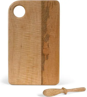 Image de Assiette à beurre Senza avec couteau – Naturel – 33 x 20 x 1,5 cm