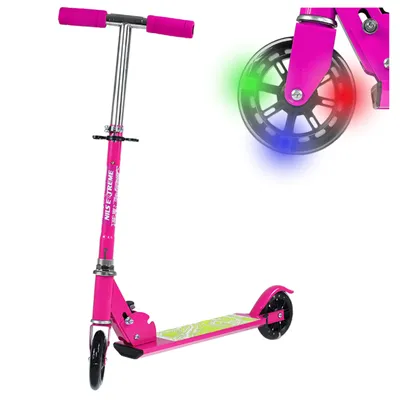 Produktbild von Kinderroller Scooter Roller Kinder Mädchen LED Rollen Cityroller Rosa