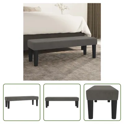 Image de The Living Store Banc gris foncé 100x30x30 cm velours