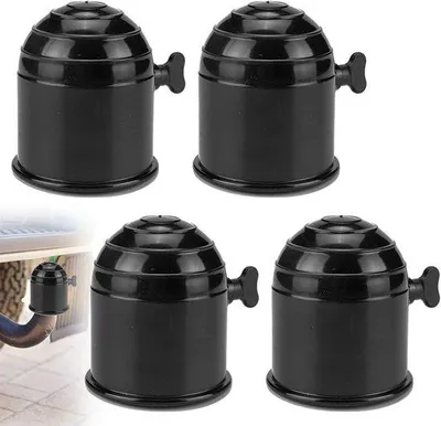 Productafbeelding van Universele afdekking voor trekhaak 50 mm - Beschermkap met slot voor aanhanger, camper en auto - 4 stuks