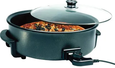 Produktbild von Elektrische XXL Pfanne Ø42cm | Pizzapfanne 13cm tief | 1500W Antihaft Partypfanne