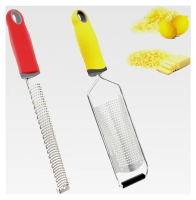 Produktbild von Käsereiben-Set aus Edelstahl – Parmesanreibe und Zester-Reibe mit Schutzabdeckung, fein und extra scharf, für Hartkäse, Zitrone, Ingwer und Muskatnuss, spülmaschinengeeignet