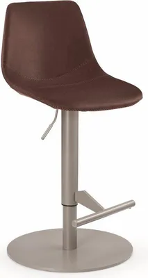 Produktbild von Edler Barhocker Tresenhocker Level K Gestell perlgraumetallic Kunstleder braun
