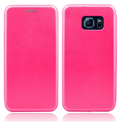 Produktbild von Handy Schutz Hülle für Samsung Galaxy S6 Edge Handytasche mit Magnetdeckel Kartenfach und Standfunktion Klapphülle Pink