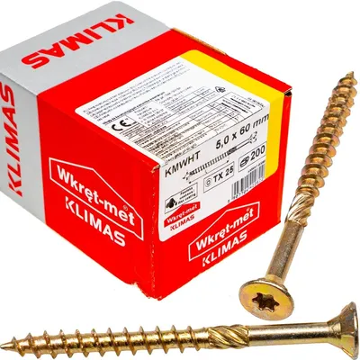 Produktbild von Holzbauschrauben KMWHT 5x60 mm Senkkopf Torx Zimmererschrauben 200 Stück