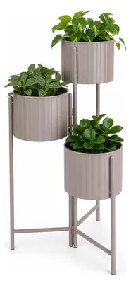 Obrázok produktu pre Kvetináč 3 kvetináče kov taupe matný