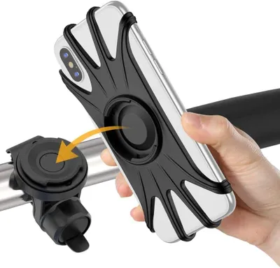 Produktbild von Fahrrad Handyhalterung, 360° Verstellbar Abnehmbare Motorrad Handyhalterung Fahrrad Handy Halter (4.0-6.5 Zoll) Geräte
