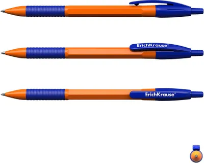 Produktbild von Druckkugelschreiber R-301 Orange 0,35mm mit Gummigriff 50er Set Blau