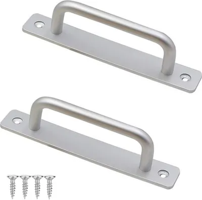 Produktbild von 2 Stück Türgriffgriff, Schiebetürgriff, Schranktürgriffe aus Aluminiumlegierung, Möbelgriff mit Schrauben, Inneneinrichtung für Schranktüren, Gartentorgriffe, Silber
