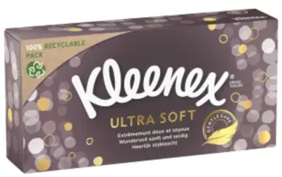 Produktbild von Kleenex Ultra Soft Taschentücher, 3-lagig, 64 Stück