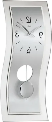 Productafbeelding van Kwarts pendelklok - Houten klok - Tijd weergeven - Gebogen glas - 95 cm hoog - Meerkleurig