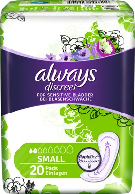 Image de always Discreet Protections Incontinence Small pour fuites urinaires 20 pièces