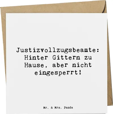 Produktbild von Mr. & Mrs. Panda Deluxe Karte Spruch Justizvollzugsbeamte Freiheit - Weiß - Geschenk, faltkarte, Glückwunschkarte, Durchsetzungsvermögen, Dienst im Vollzug, anlasskarte