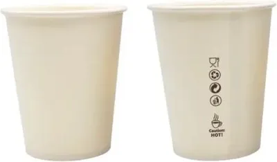 Produktbild von Dispersionsbecher aus weißem Papier, 250 ml, Durchmesser 80 mm, 50 Stück.