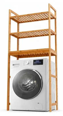 Produktbild von Waschmaschinenregal Badregal Toilettenregal - Bambus - 3 Ablagen - Über der Waschmaschine