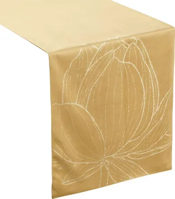 Produktbild von Festliche Tischdecke Tischdekoration BLINK 12 honig 35x180 cm honig gelb  VELVET