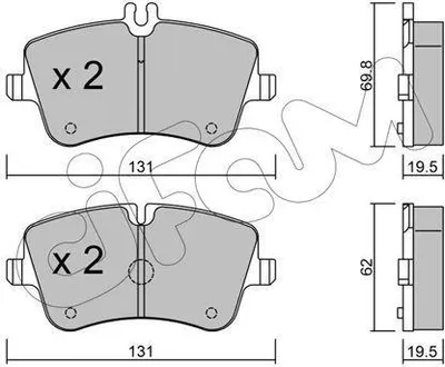 Produktbild von CIFAM 822-342-0 Bremsbeläge Satz Vorne Bremsklötze passend für MERCEDES-BENZ C-Klasse Limousine (W203) C-Klasse T-modell (S203) CLK (C209) SLK (R171)