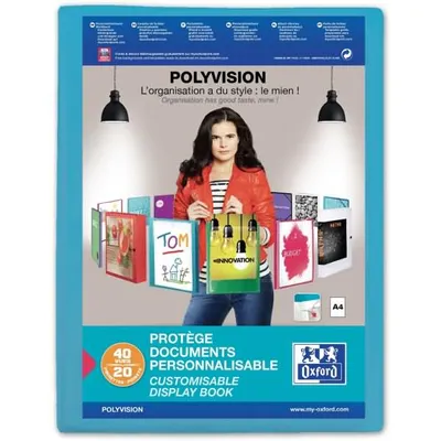 Produktbild von Elba Polyvision, Blau, Kunststoff, 20 Taschen, Porträt, A4