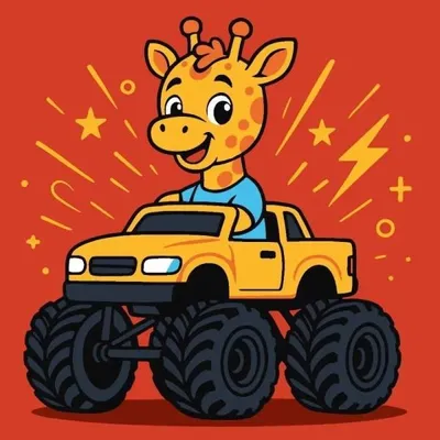 Zdjęcie produktu dla Malowanie po numerach - Żyrafa w samochodzi Kids - Ideyka
